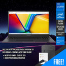 Asus Vivobook 15X OLED K3504ZA-L1063WS Laptop (Indie Black) | 15.6" FHD OLED (1920x1080) | i7-1255U | 8GB DDR4 | 512GB SSD | Intel UHD Graphics | Windows 11 Home | MS Office Home & Student 2021 | Asus BP1504 Casual Backpack
