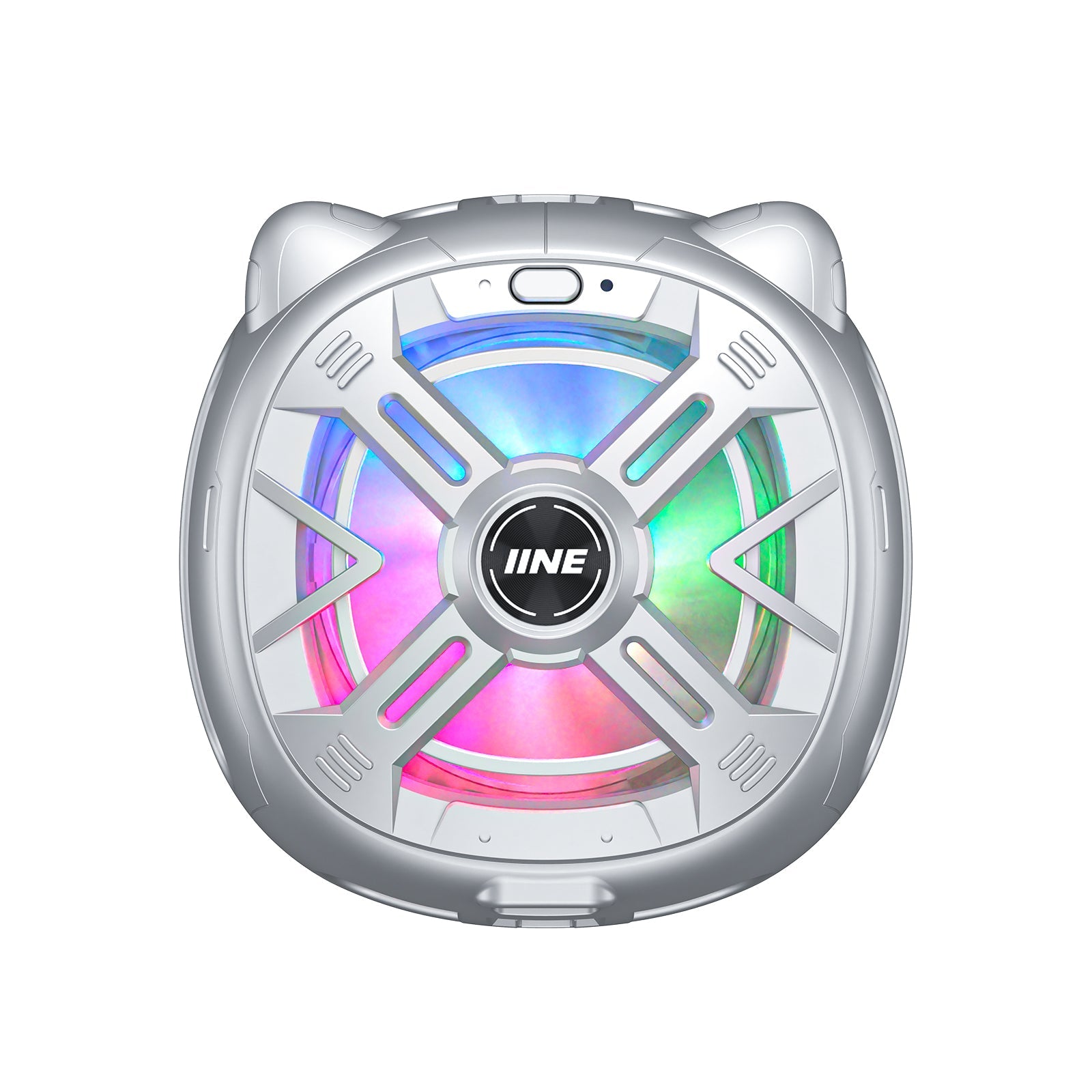 IINE Chill Meow Magnetic RGB Cooling Fan (Black, Silver)