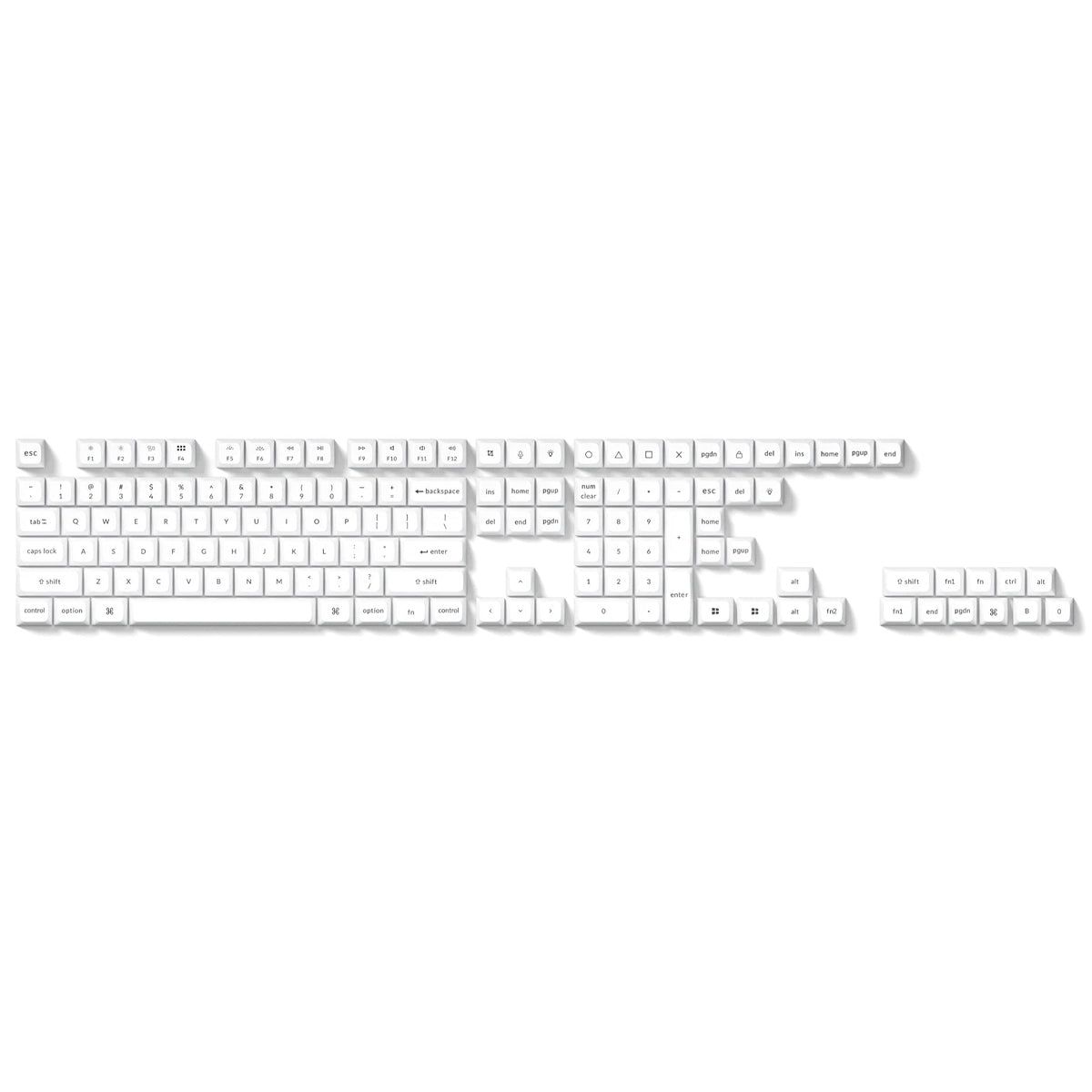 Keychron Double Shot KSA PBT Keycap Full Keycap Set (Black On White) (PBT-05)