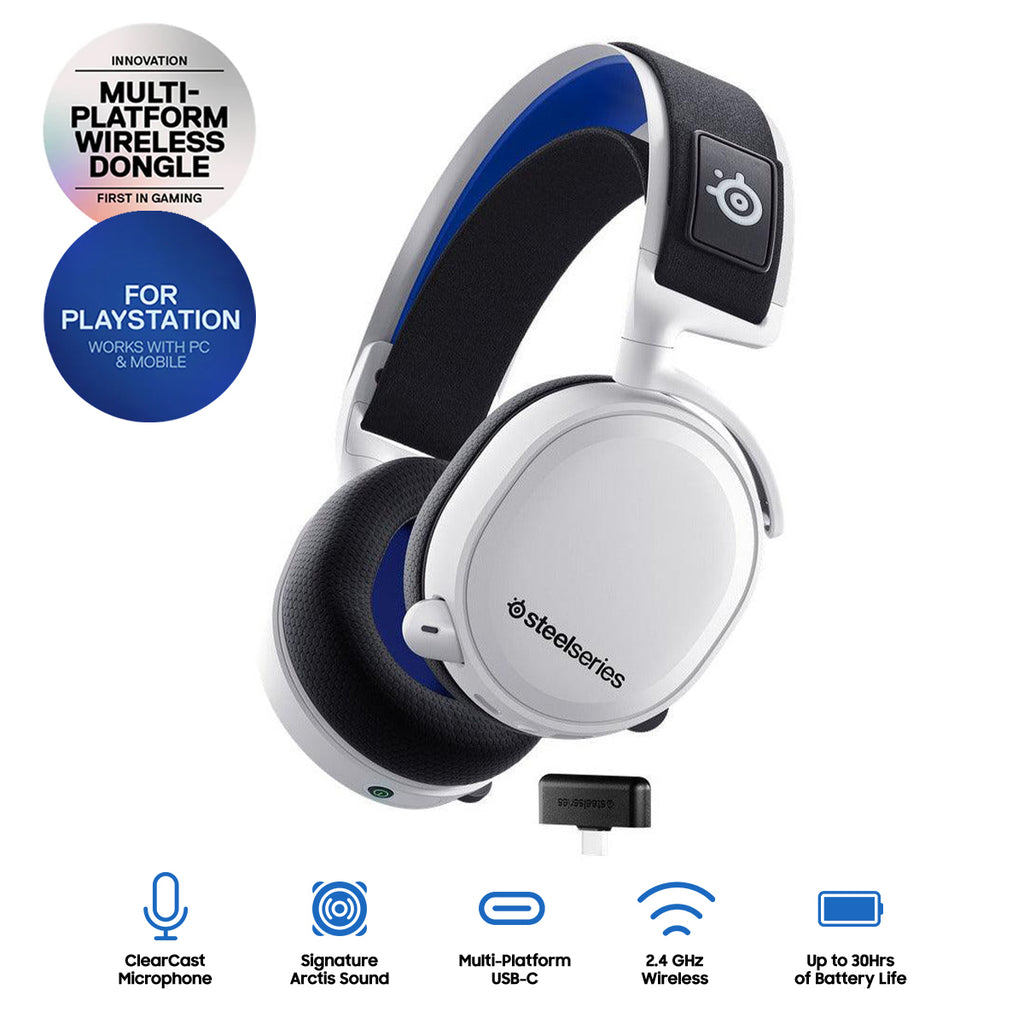 Steelseries Arctis 7P+ Wireless Gaming Headset (White) (PN61471)