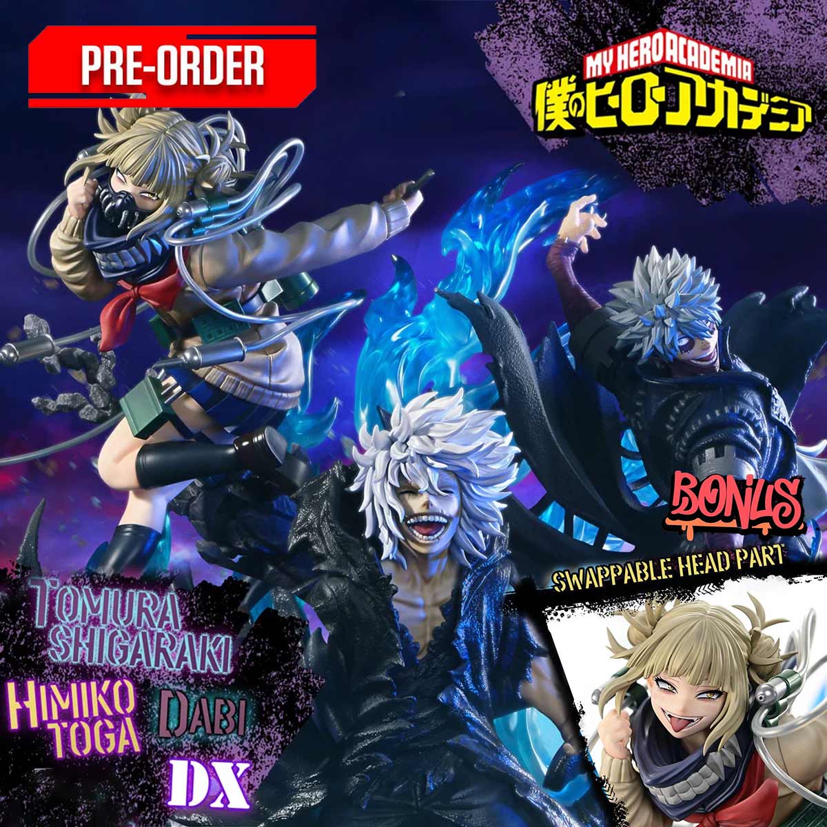 Ultimate Premium Masterline My Hero Academia Tomura Shigaraki, Dabi, Himiko Toga (Deluxe Bonus Version)