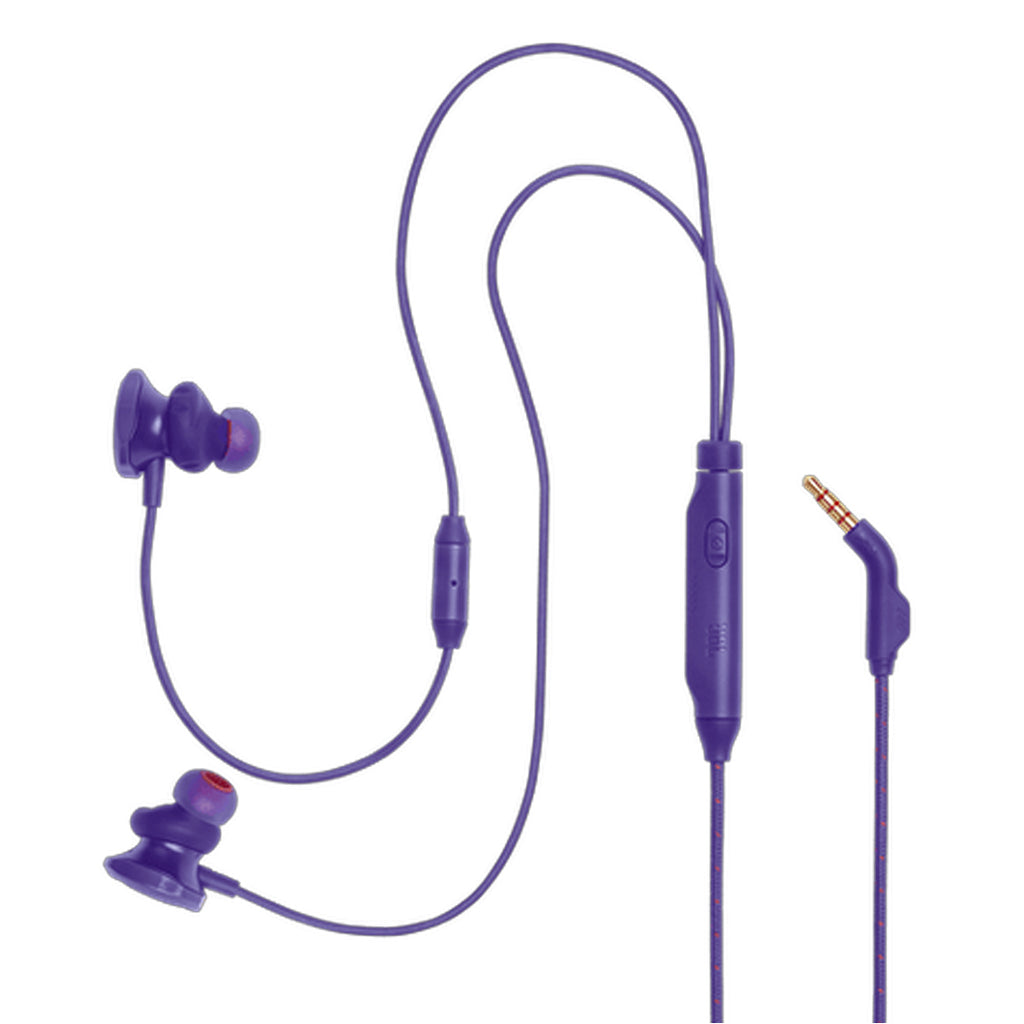 JBL Quantum 50 Wired In-Ear Gaming Headset W/ Volume Slider Mic Mute (Purple)