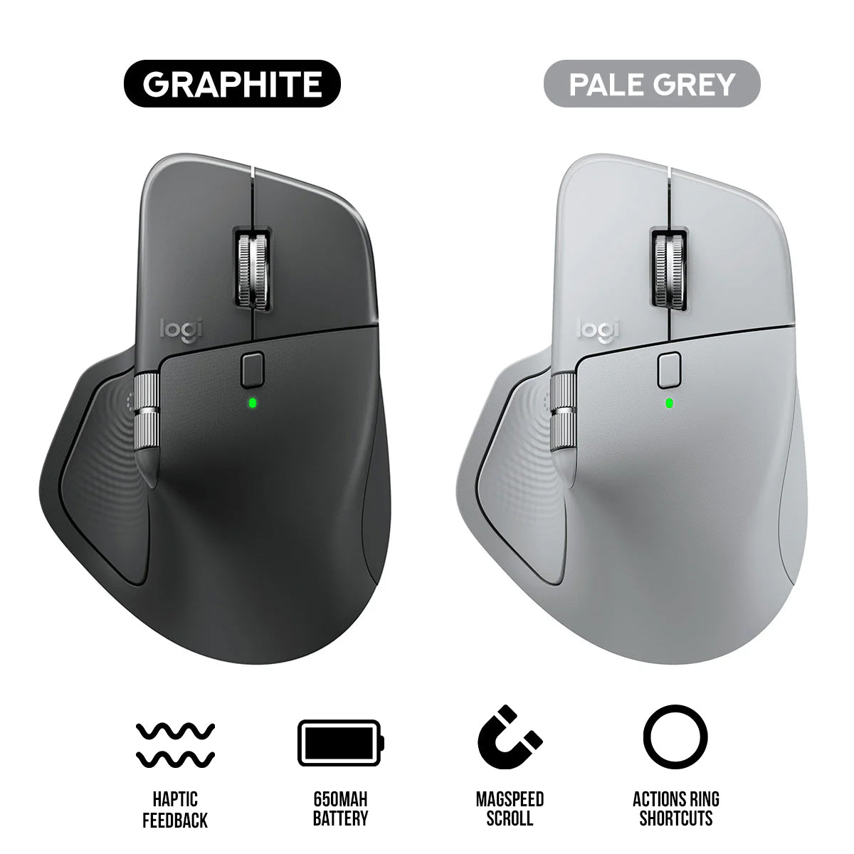 Logitech Mx Master 4 High-Performance Wireless Mouse (Graphite, Pale Grey)