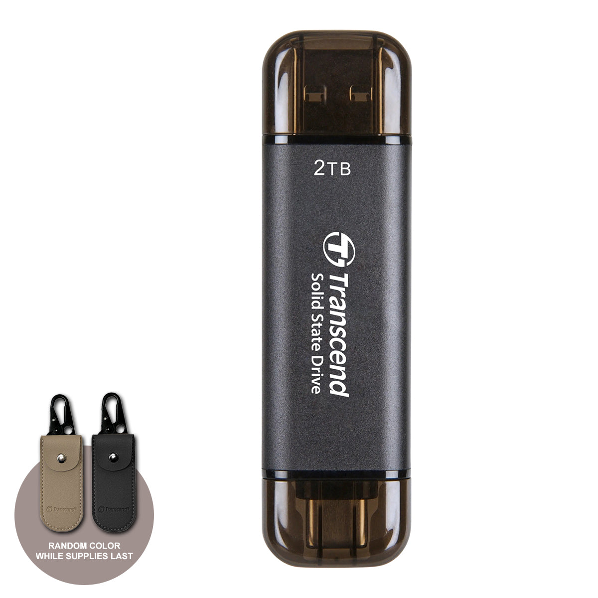 Transcend ESD310C 2TB 10GBPS USB Type-C/Type-A Portable SSD (Black)