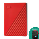 WD My Passport External Hard Drive USB 3.2 Gen1 6TB + WD Soft Pouch (Black, Blue, Red, White)