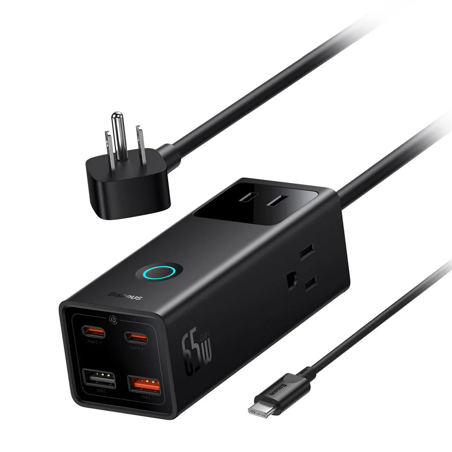 Baseus PowerCombo Digital PowerStrip 3AC+2U+2C 65W with 1.5m Power Cord (Black) (PSLA020101)