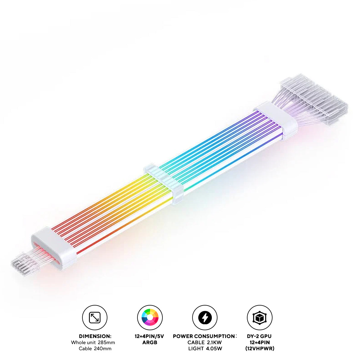 Jonsbo DY-2 ARGB Power Extension Cable GPU-12+4 Pin (12VHPWR) (White)
