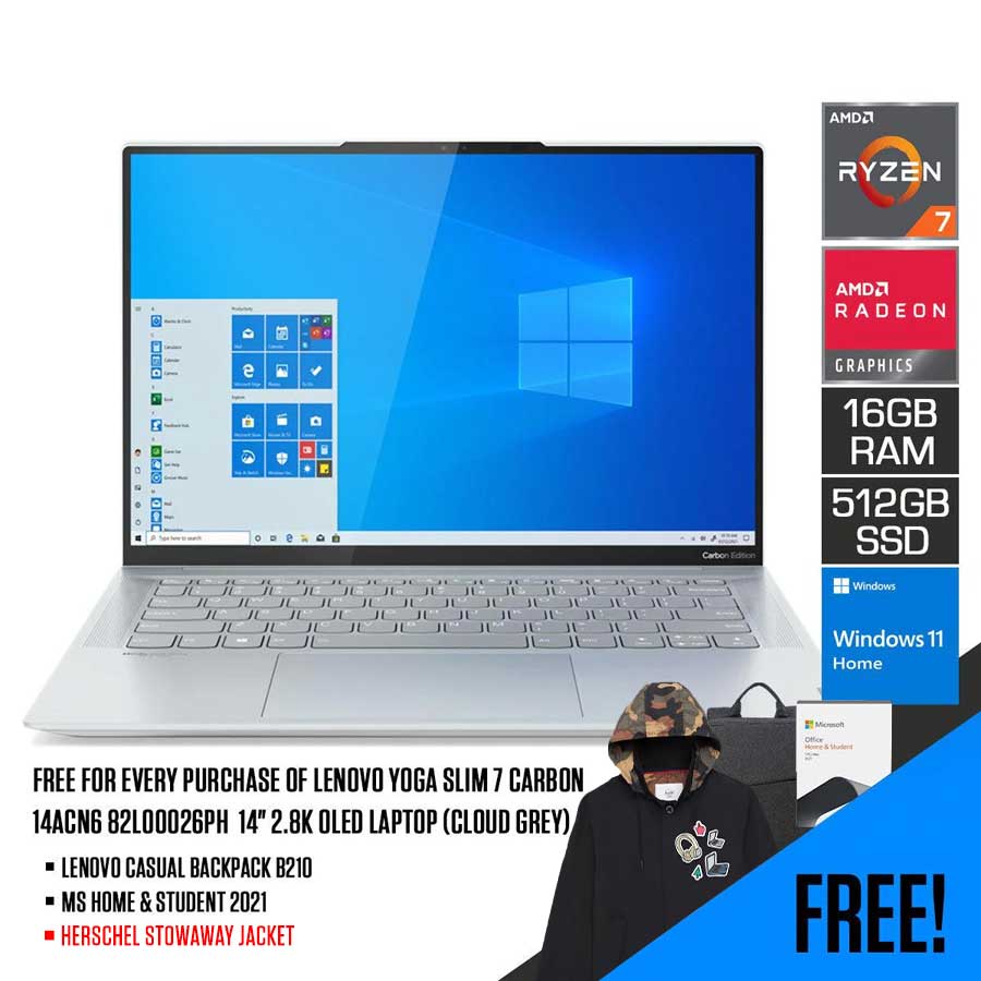 Lenovo Yoga Slim Carbon 14ACN6 82L00026PH Laptop (Cloud Grey) 14