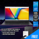 Asus Vivobook 15X OLED K3504ZA-L1062WS Laptop (Indie Black) | 15.6" FHD OLED (1920x1080) | i5-1235U | 8GB DDR4 | 512GB SSD | Intel UHD Graphics | Windows 11 Home | MS Office Home & Student 2021 | Asus BP1504 Casual Backpack