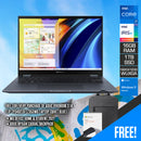 Asus Vivobook S 14 Flip TP3402ZA-LZ353WS Laptop (Quiet Blue) | 14" (1920x1200) | i7-12700H | 16GB RAM | 1TB SSD | Intel Iris Xe Graphics | Windows 11 Home | MS Office Home & Student 2021 | Asus BP1504 Casual Backpack