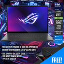 Asus ROG Zephyrus G16 GU605MI-QR169WS Gaming Laptop (Eclipse Grey) | 16" 2.5K (2560x1600) WQXGA OLED 240Hz | i7-Ultra 155H | 32GB RAM | 1TB SSD | RTX 4070 | Win 11 Home | ROG Zephyrus G16 Sleeve (2024) | ROG Impact Gaming Mouse | Type-C PD Adapter