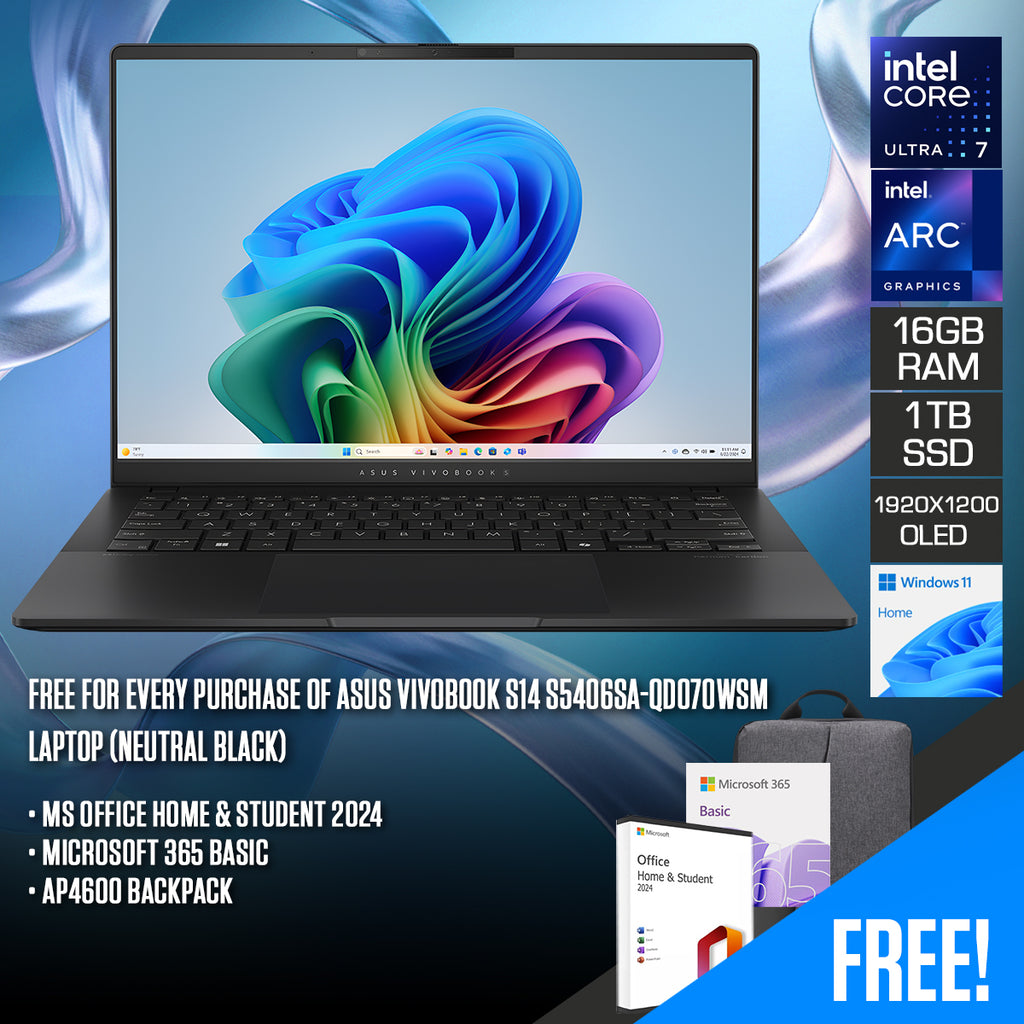 Asus Vivobook S14 S5406SA-QD070WSM Laptop (Neutral Black) 14