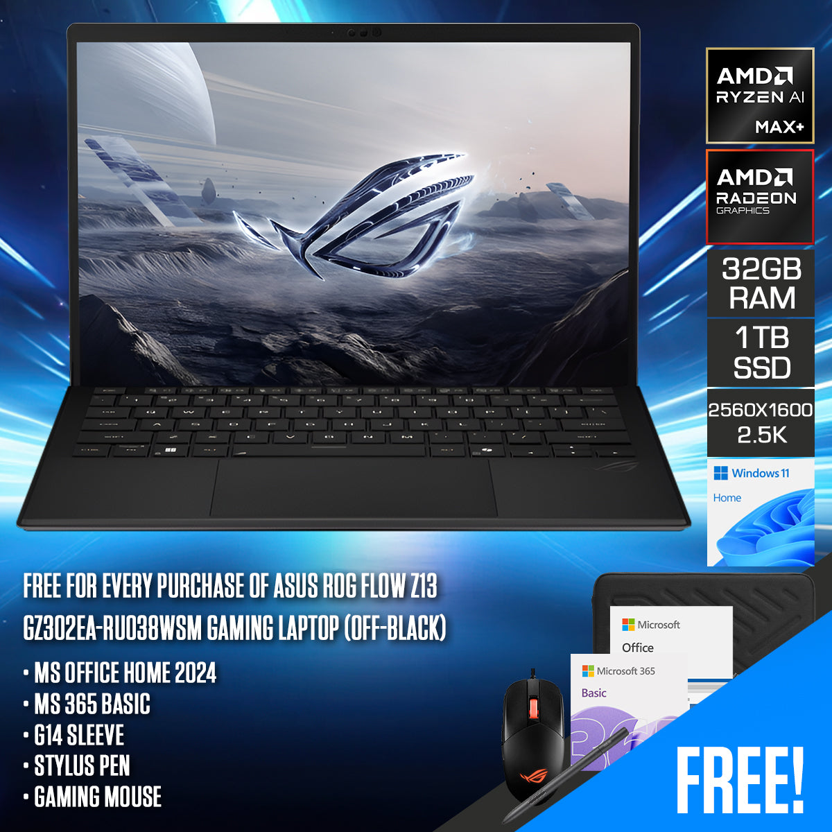 Asus ROG Flow Z13 GZ302EA-RU038WSM Gaming Laptop (Off-Black)