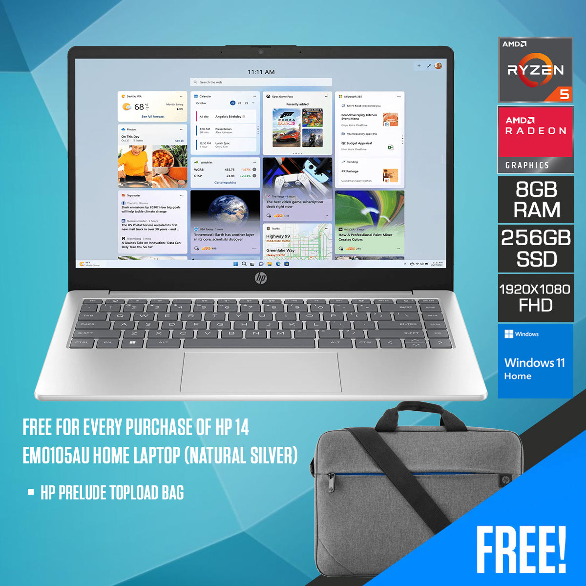HP 14-EM0105AU Laptop (Natural Silver)