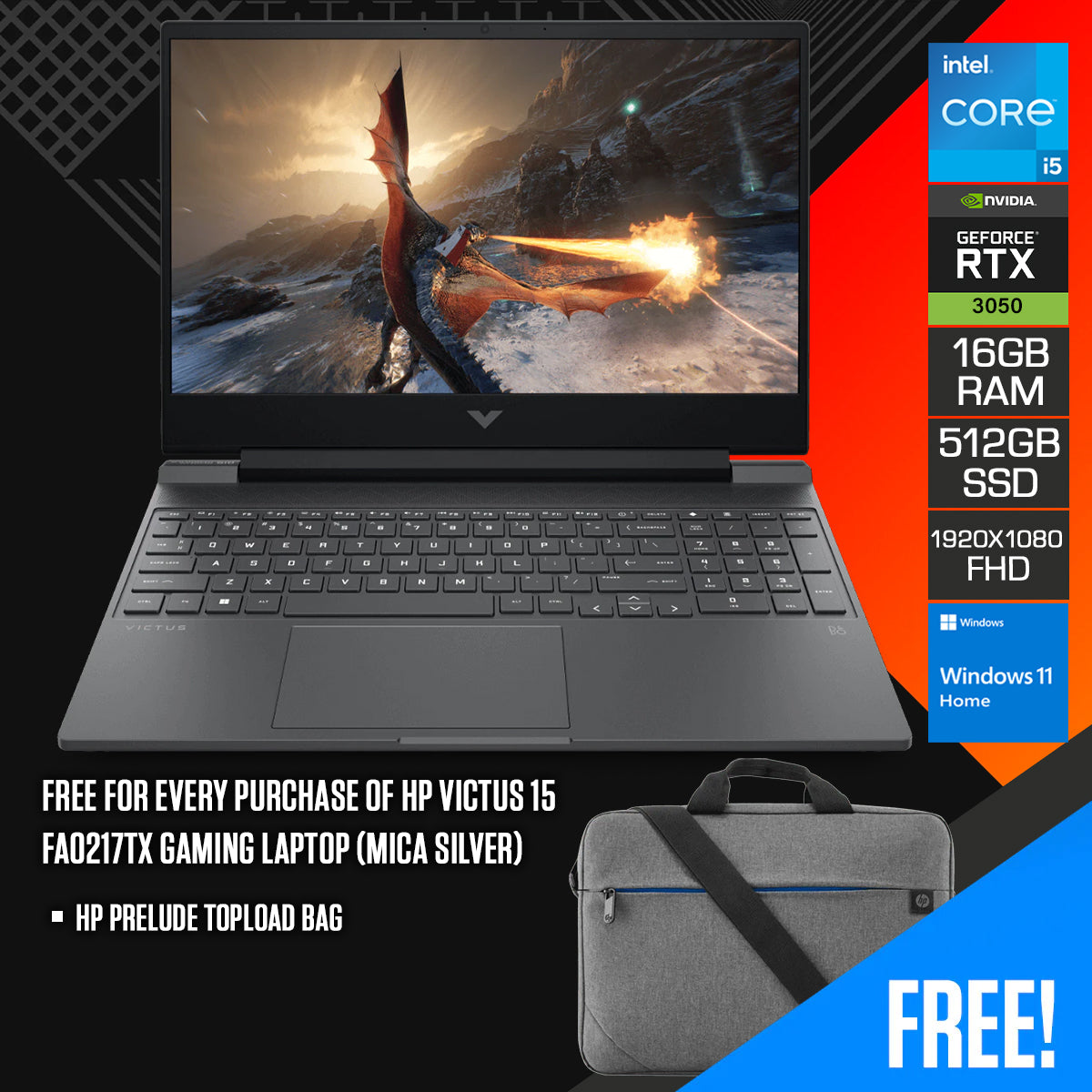 HP Victus 15-FA0217TX Gaming Laptop (Mica Silver)
