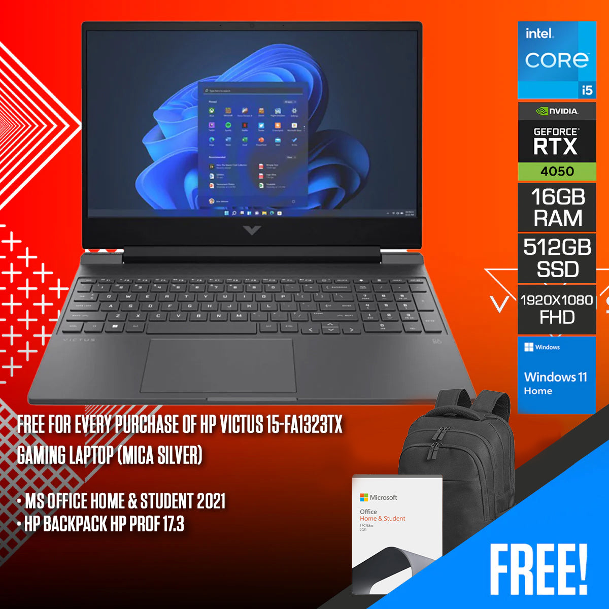 HP Victus 15-FA1323TX Gaming Laptop (Mica Silver)