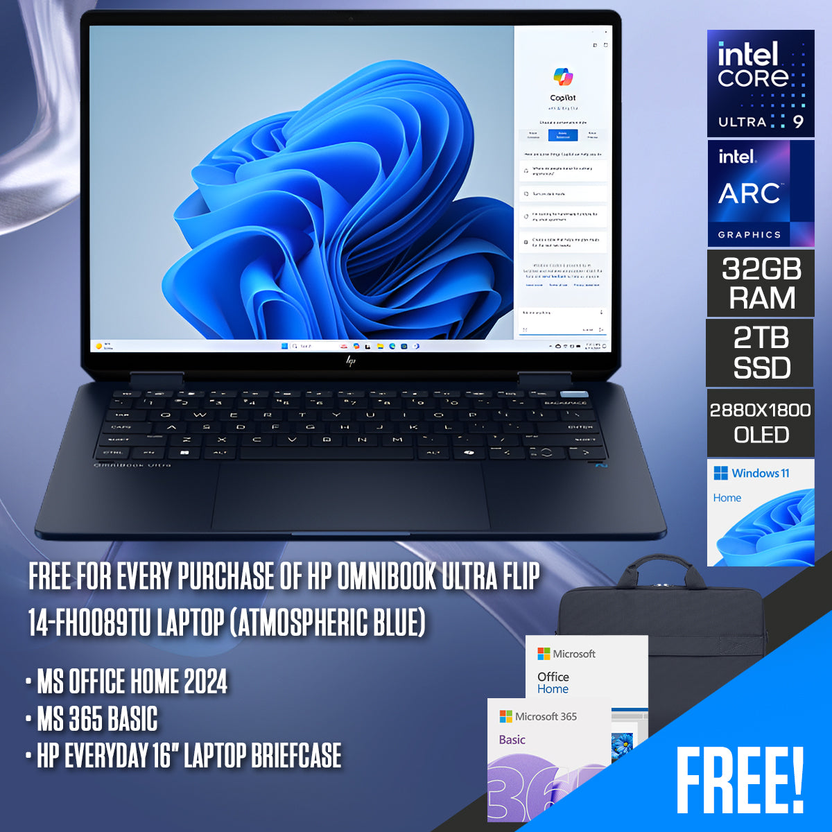 HP OmniBook Ultra Flip 14-fh0089TU Laptop (Atmospheric Blue)