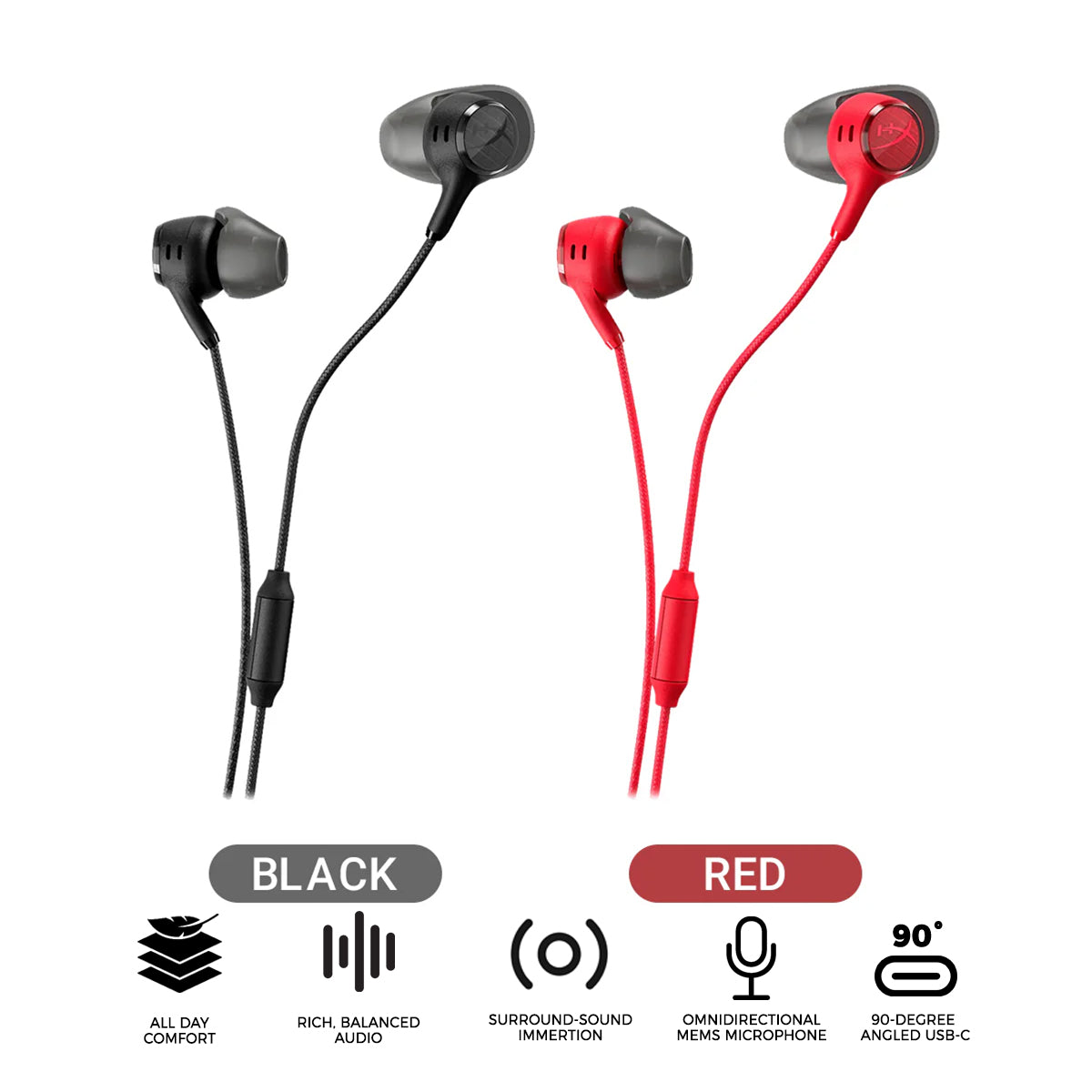 HyperX Cloud Earbuds III S Wired Gaming with Built-in Virtual Surround Sound & DSP