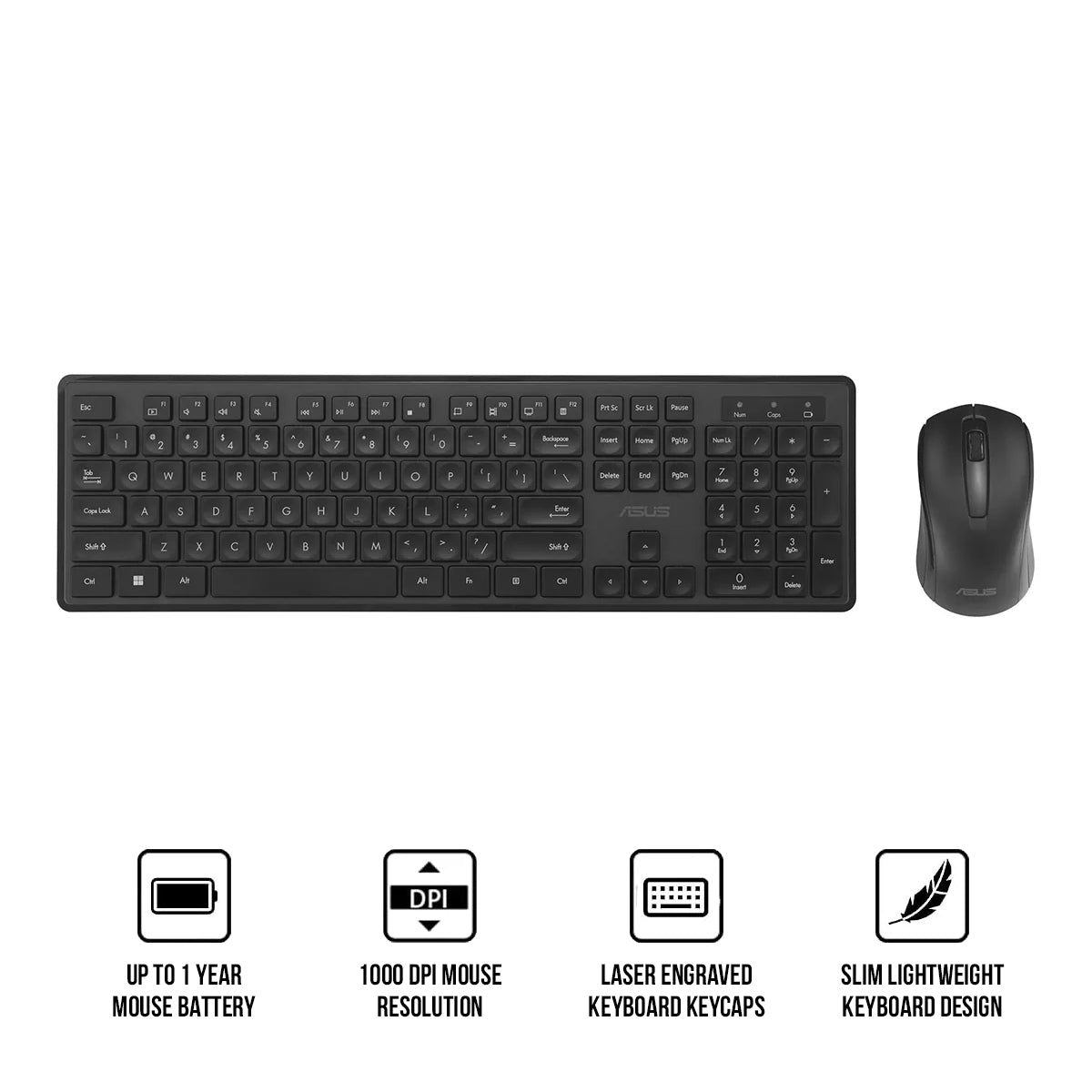 Asus CW101 Wireless Keyboard and Mouse Combo (Black)