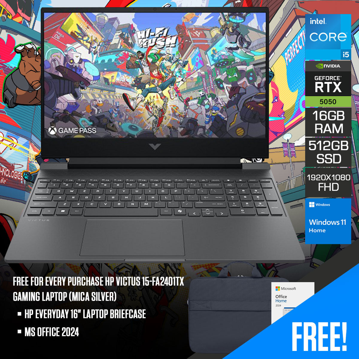HP Victus 15-FA2401TX Gaming Laptop (Mica Silver)