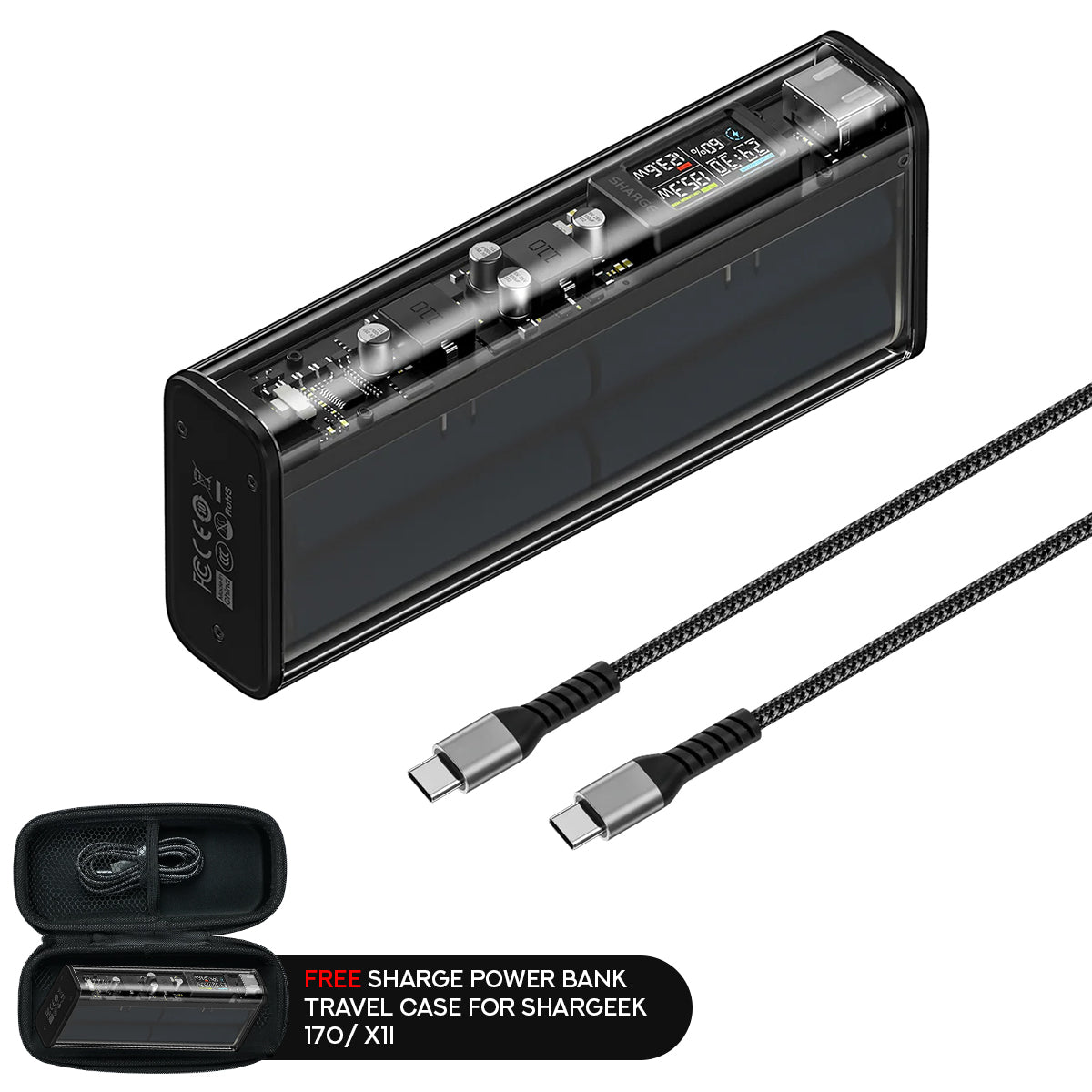 Shargeek 140 Power Bank 20000mAH 140W (Black) (X1i) + Free Sharge Powe