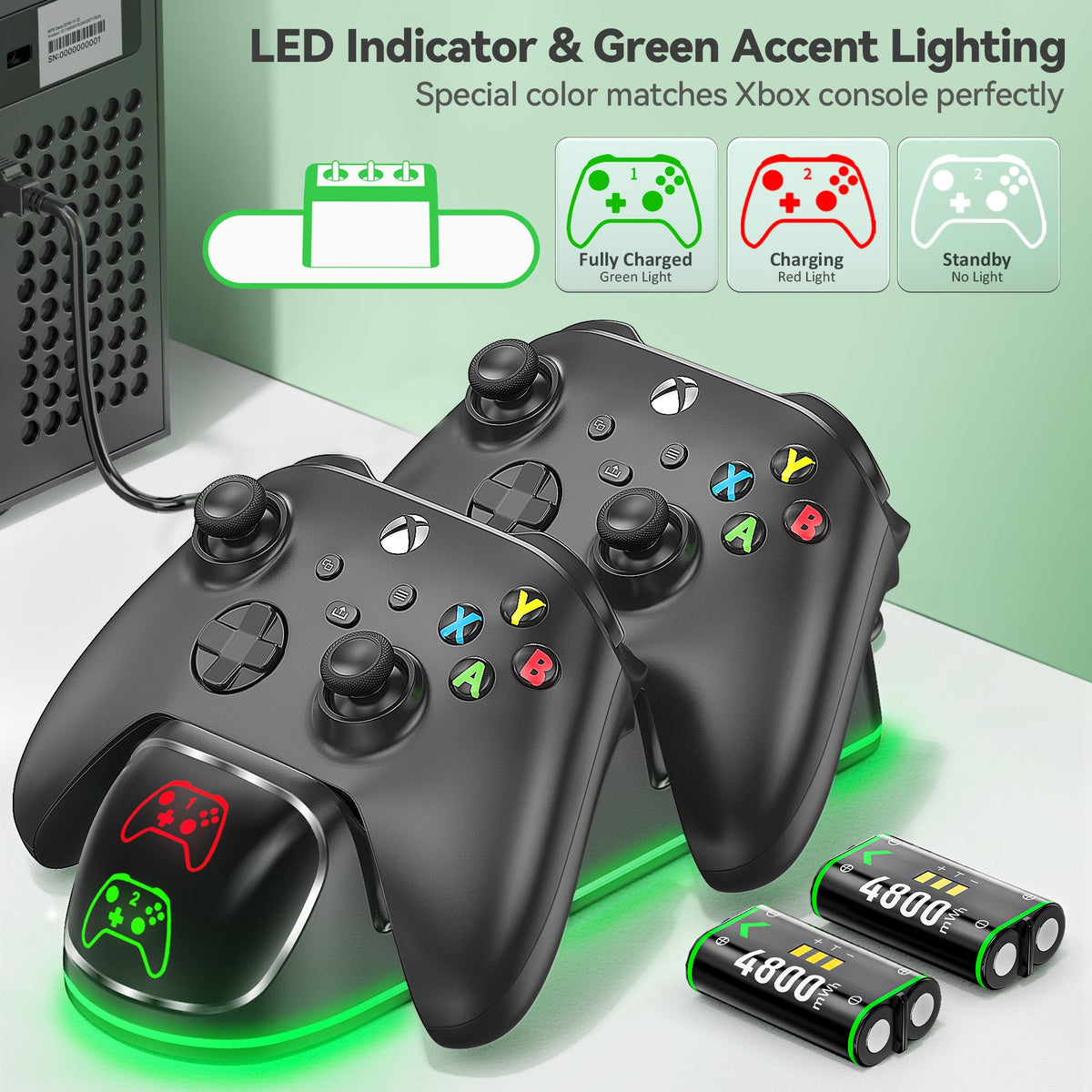 OIVO Controller Charging Station for XboxOne / Xbox Series S/X / Elite Controller (Black) (IV-BX313)