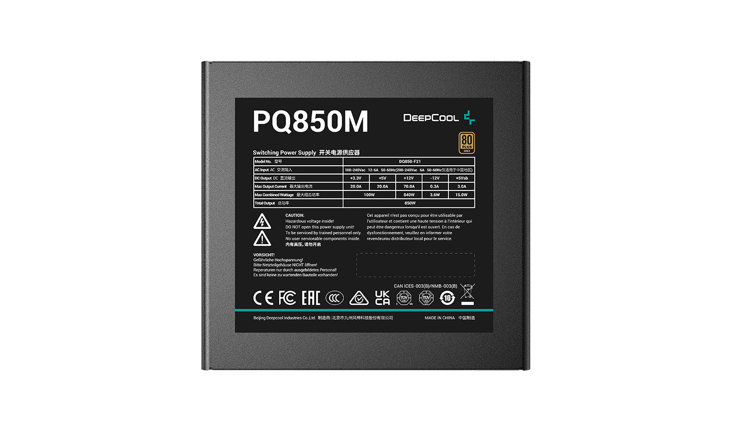 Deepcool PQ850M 80 Plus Gold Modular Power Supply (R-PQ850M-FAOB-US)