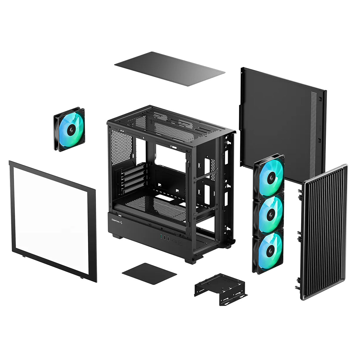 DeepCool CC350 4F Tempered Glass High-Airflow Micro-ATX / M-ATX PC Case