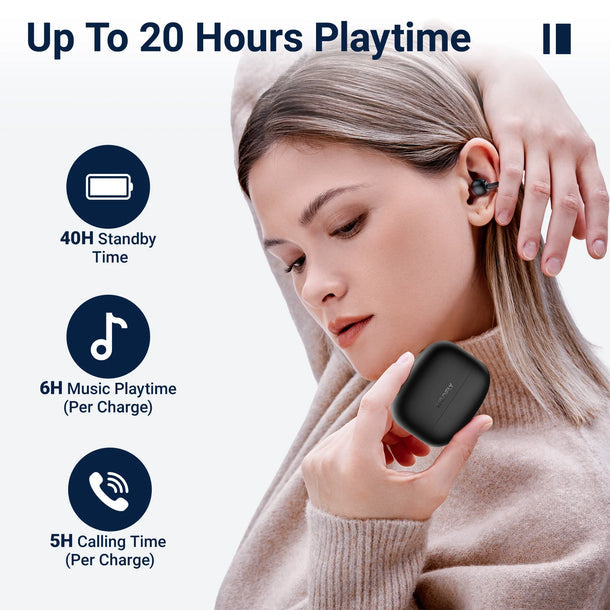 Weofly ClipFits Lite Clip-on Earbuds (Black) (WFC728BL)