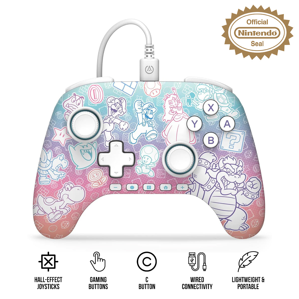 PowerA Advantage Wired Controller for Nintendo Switch 2 (Mushroom Kingdom) (NSGP0526-01)