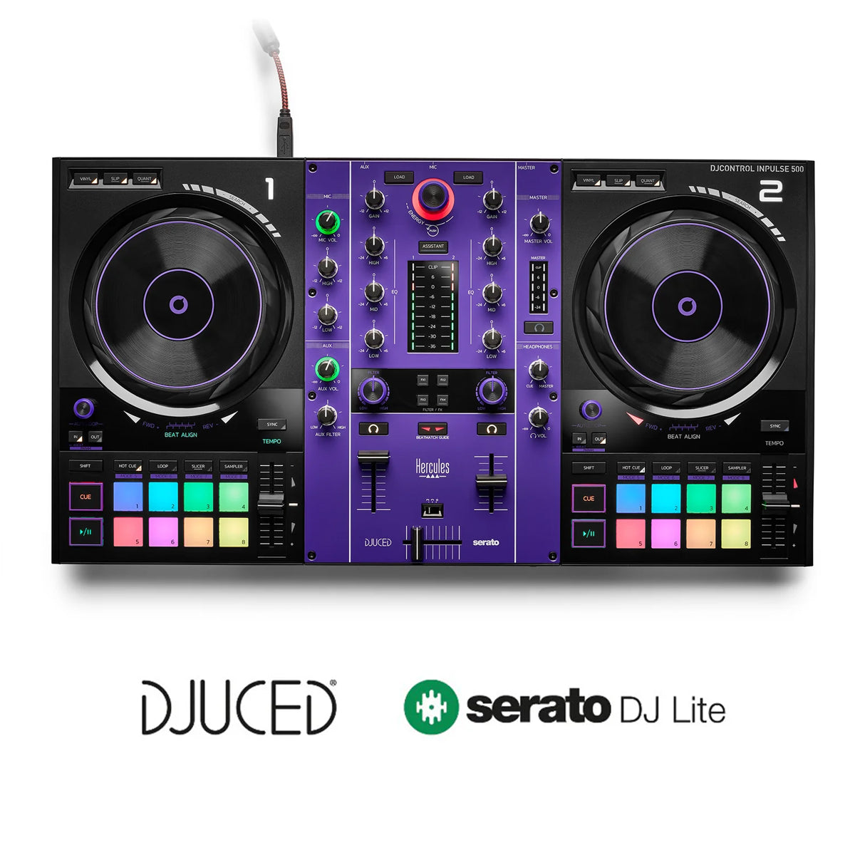 Hercules DJControl Inpulse 500 Purple Edition Controller (4781058)