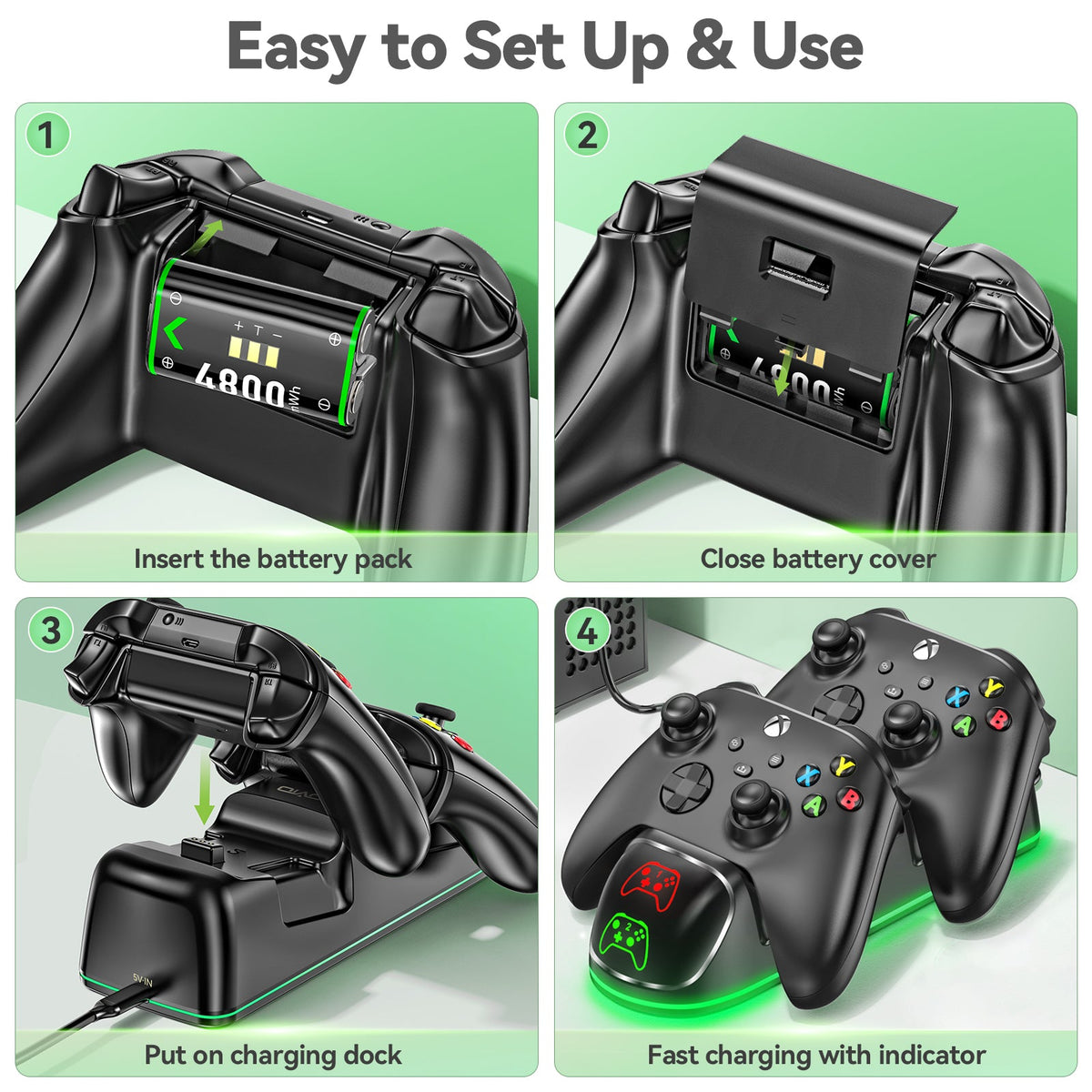 OIVO Controller Charging Station for XboxOne / Xbox Series S/X / Elite Controller (Black) (IV-BX313)