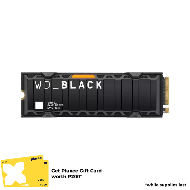 WD Black SN850X 2TB NVME M.2 2280 PCie Gen4 Internal Gaming SSD Compatible w/ PS5 (w/ Heatsink) (WDS200T2XHE) - DataBlitz