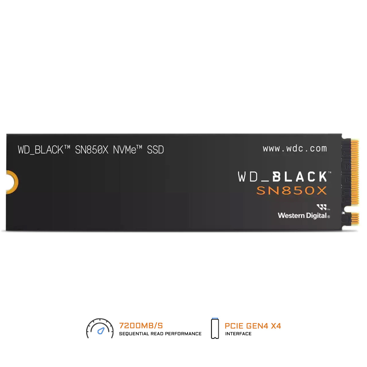 WD BLACK SN850X 8TB NVMe PCIe Gen4 x4 M.2 2280 7200MB/s Read Speed Internal Gaming SSD - Without Heatsink (WDS800T2X0E)