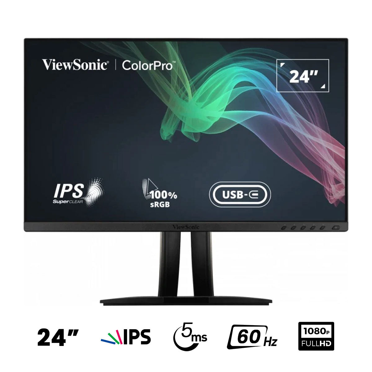 Viewsonic ColorPro VP2456 24" FHD 60Hz Pantone Validated 100% SRGB & Factory Pre-Calibrated Monitor w/ 60W USB-C Port