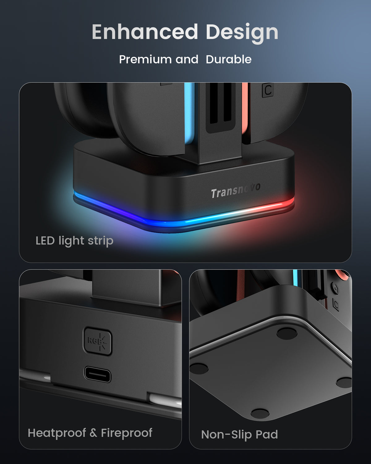 4-in-1 Square RGB Charging Station for Nintendo Switch 2 Joy-Pad