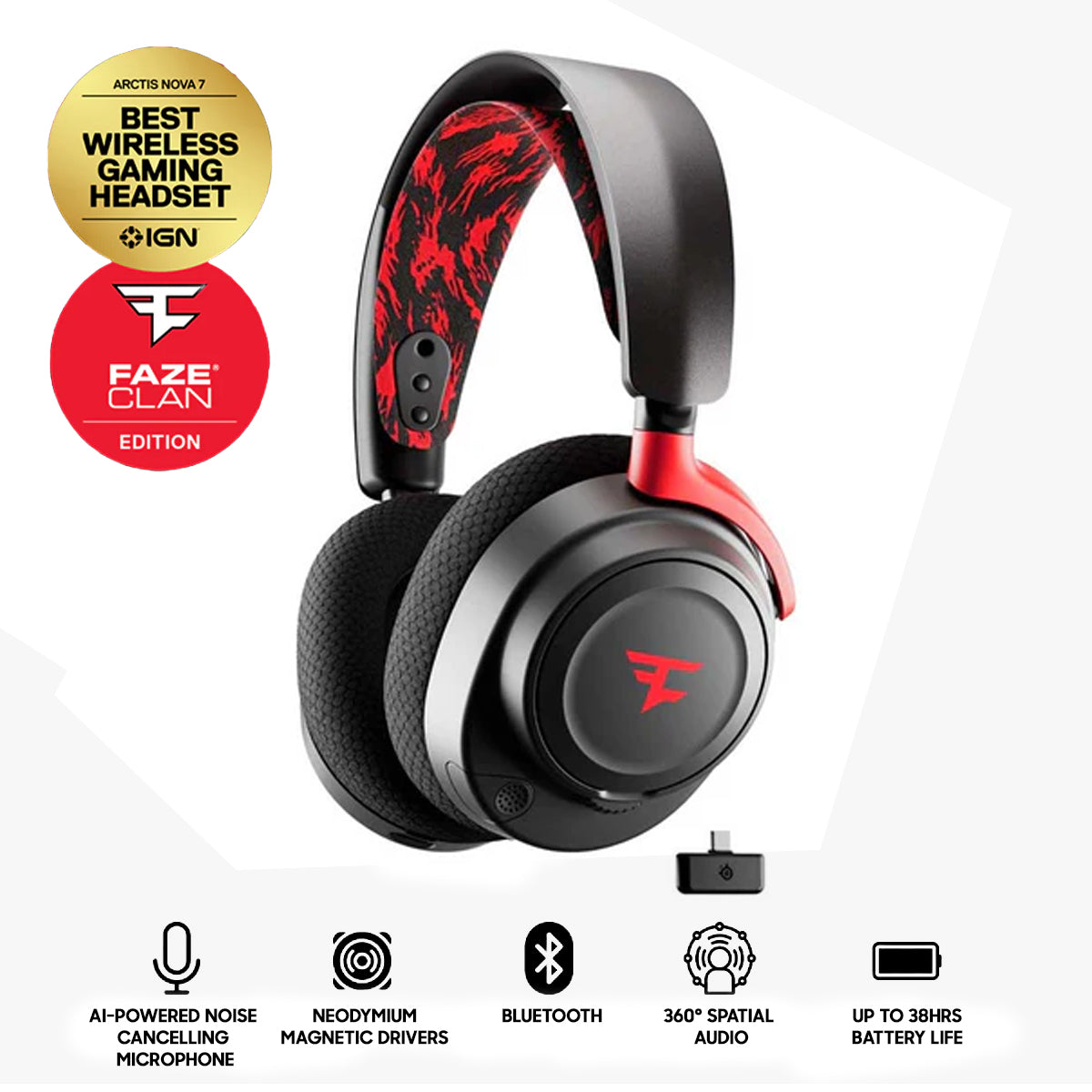 Steelseries Arctis Nova Wireless Gaming Headset FaZe Clan Edition for PC/  Playstation/ Switch/ Mobile (61556)