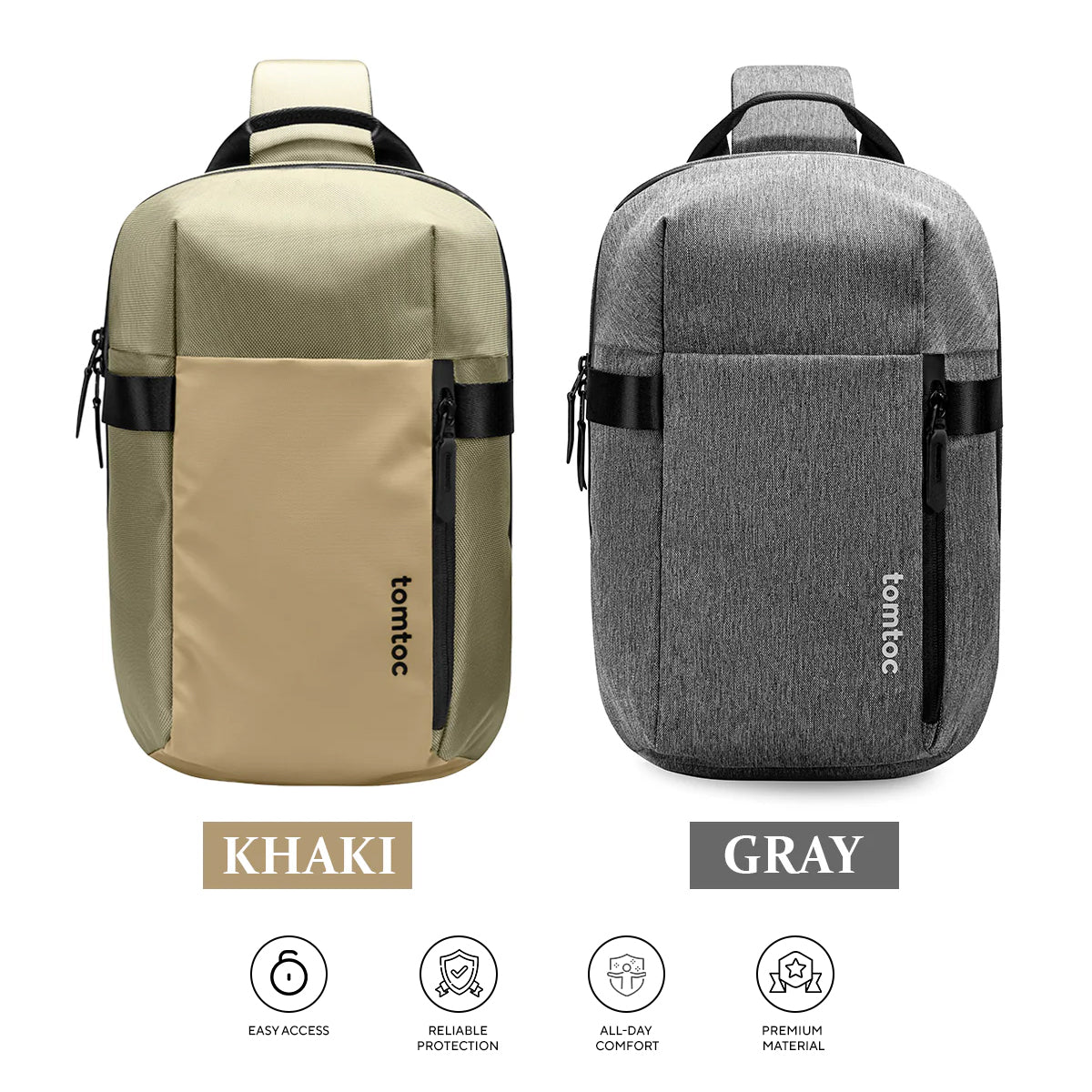 Tomtoc Navigator-T24 Sling Bag - 7L (Khaki, Gray) (T24M1K1, T24M1G3)