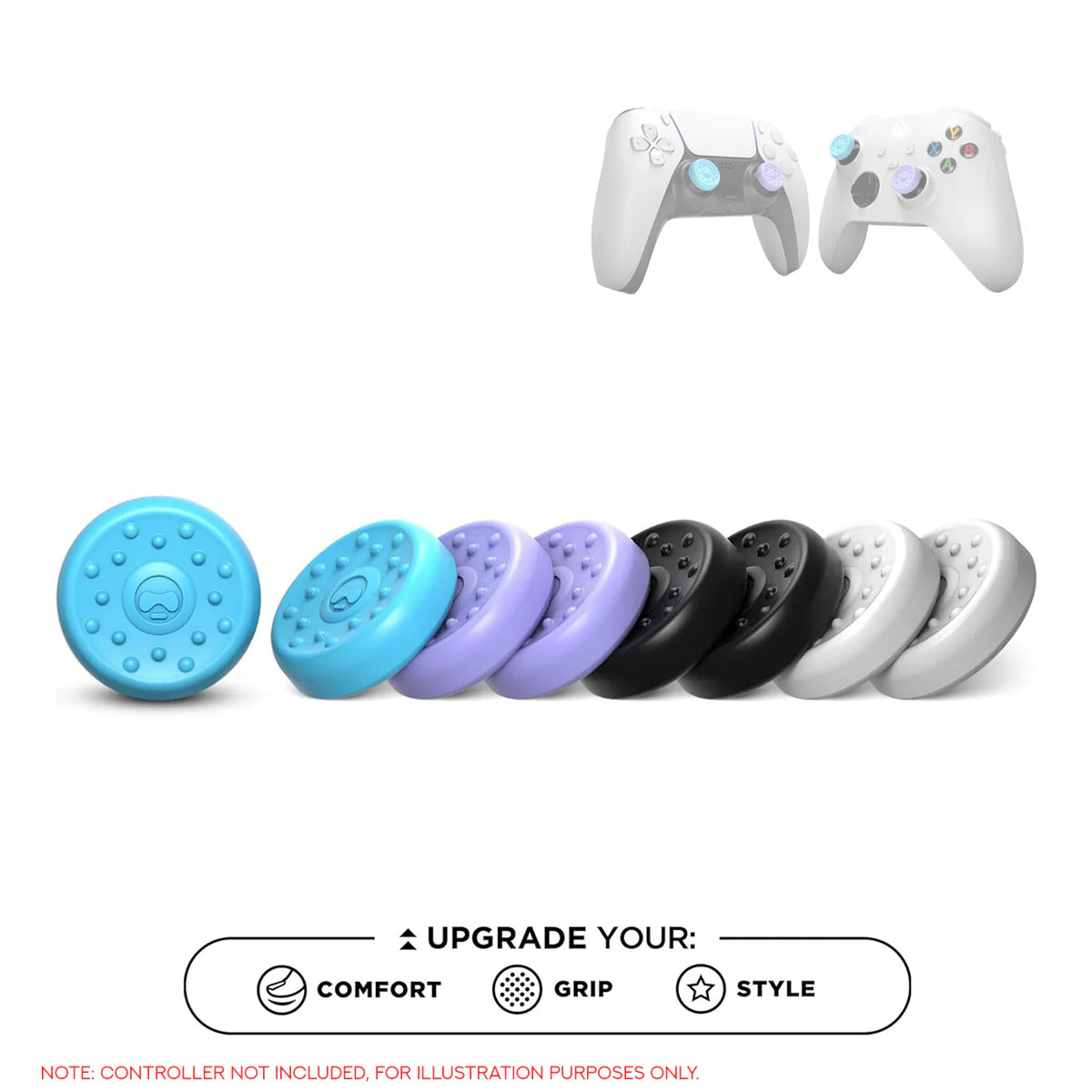 SteelSeries Kontrolfreek No-Slip 8-Pack Universal Thumb Grips Black/ White/ Lavender/ Aqua for Playstation/ Xbox Controllers (1020-STL)