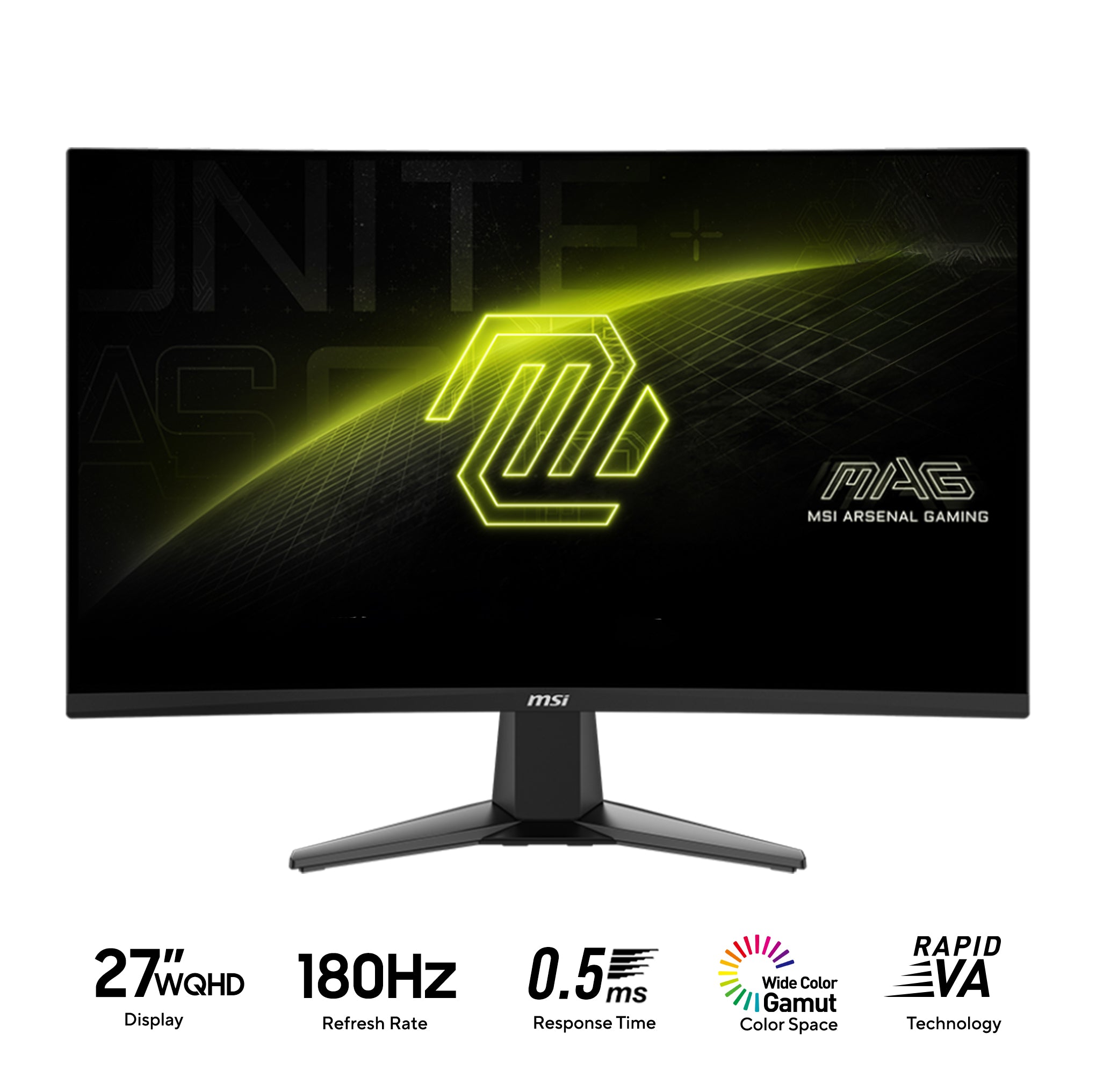MSI MAG 27CQ6F 27" WQHD (2560x1440) 180Hz 0.5ms GTG Rapid VA Curved Gaming Monitor