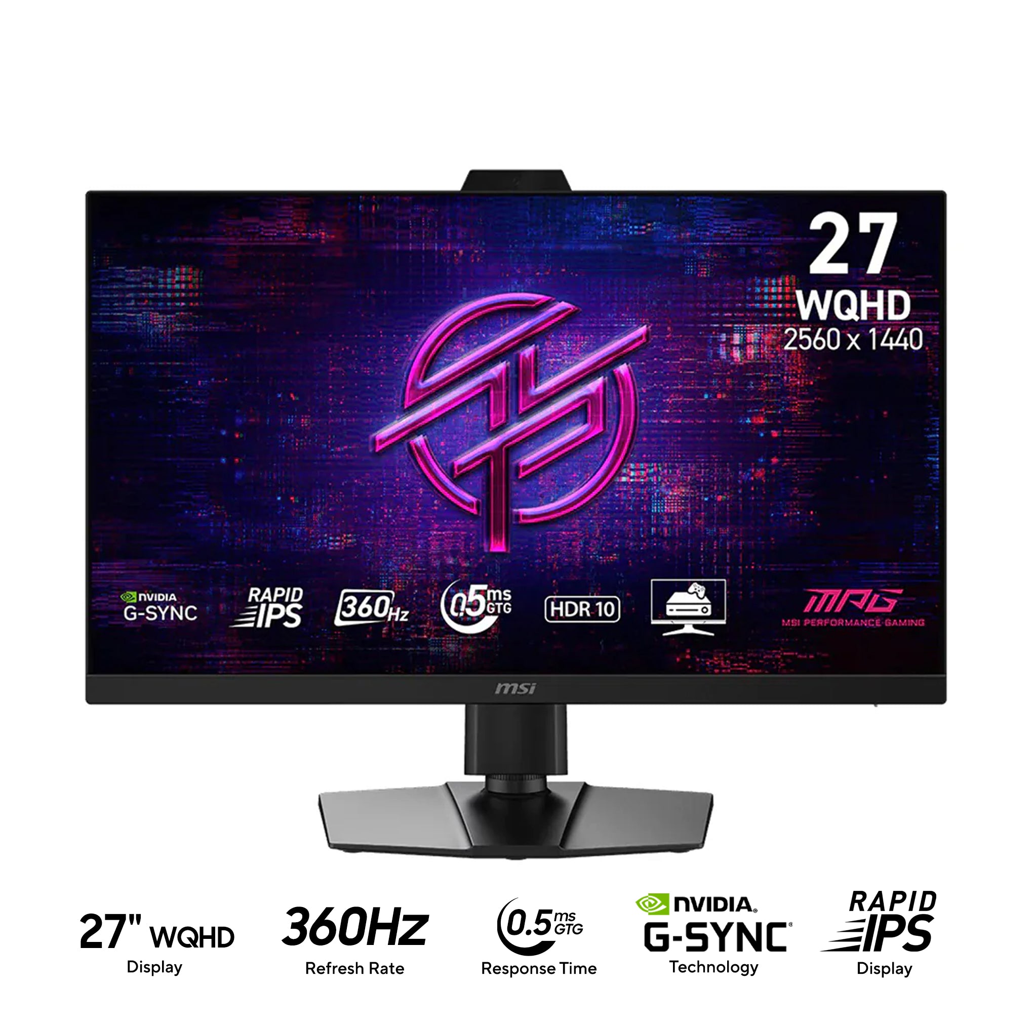 MSI MPG 272QRF X36 27" WQHD (2560x1440) 360Hz 0.5ms GTG Rapid IPS HDR10 Gaming Monitor with Tilt/ Height/ Swivel/ Pivot Adjustment (Black)