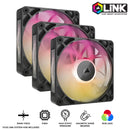 Corsair iCUE Link RX120 MAX RGB 120mm PWM Thick Fans Starter Kit - Triple Pack (Black)