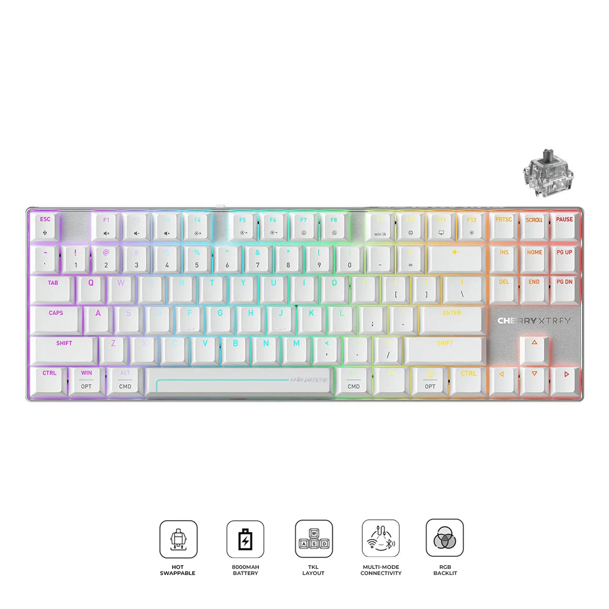 Cherry XTRFY MX 8.2 Pro TMR Wireless Magnetic Mechanical Gaming Keyboard (White)