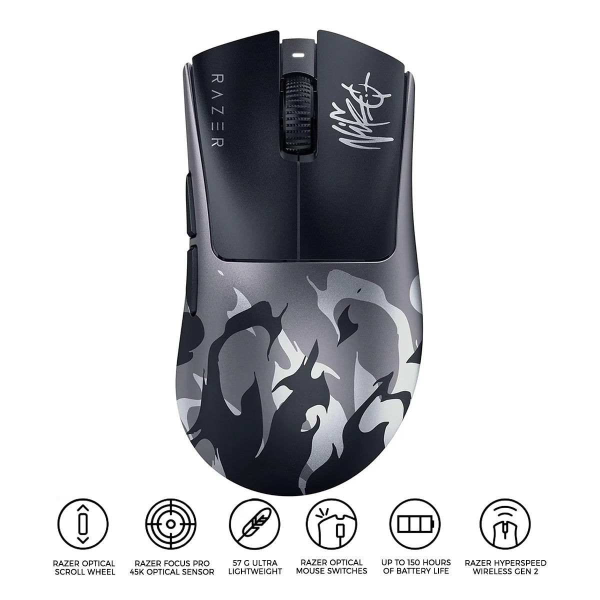 Razer DeathAdder V4 Pro Ultra-lightweight Ergonomic Wireless Esports Gaming Mouse with Razer Optical Scroll Wheel (NiKo Ed.)