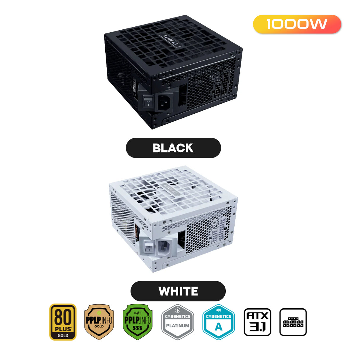 Lian Li RS1000G ATX 3.1 1000W 80+ Gold Rotational Shift Power Supply
