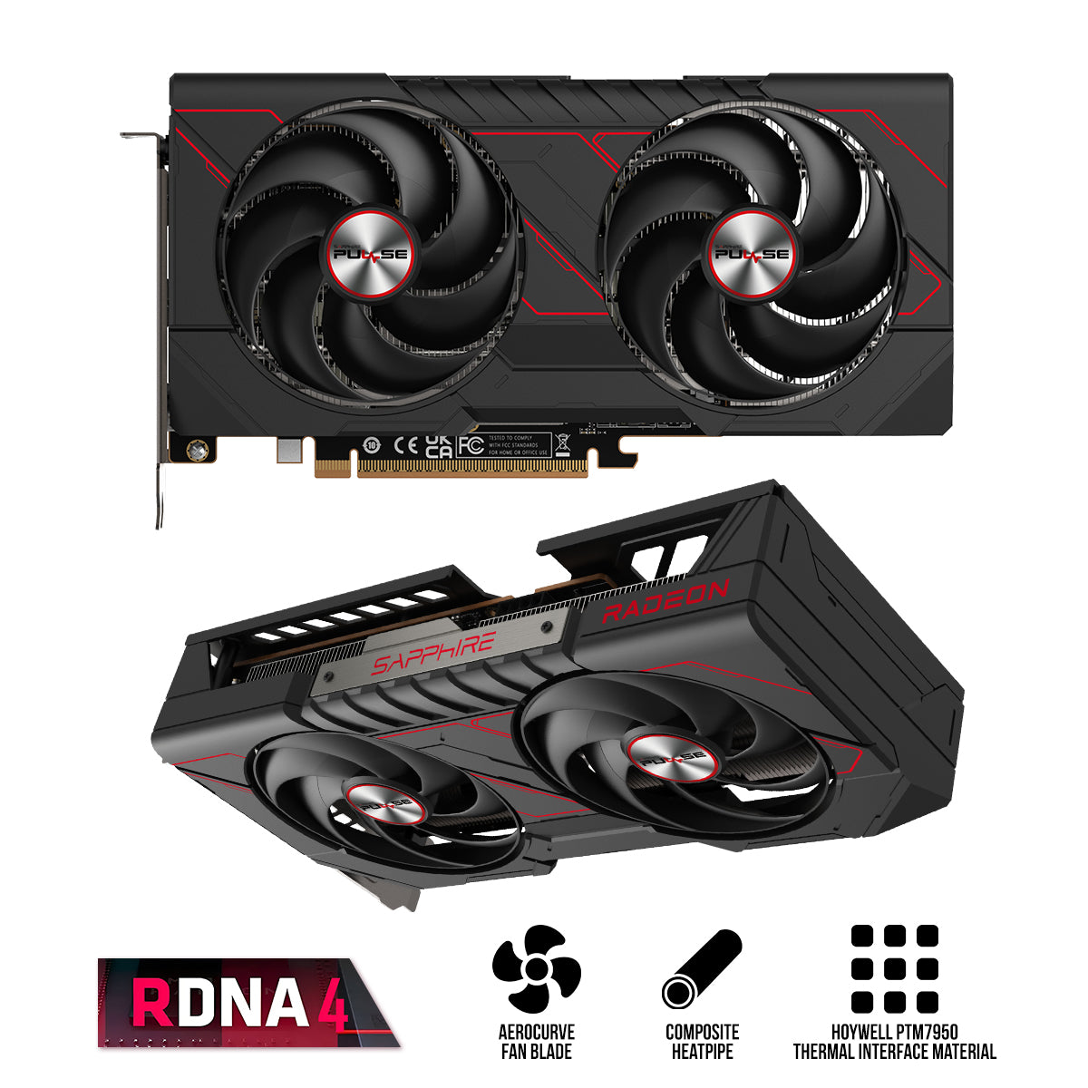 Sapphire Pulse AMD Radeon RX 9060 XT Gaming OC 16GB GDDR6 Graphics Card