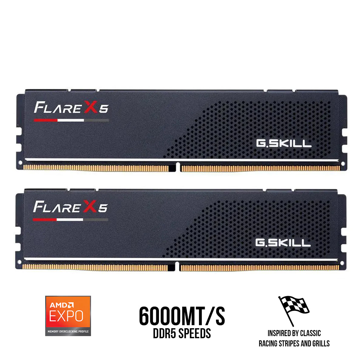 G.Skill Flare X5 16GB (8GBx2) DDR5 6000MT/s CL30-38-38-96 1.35V AMD EXPO Desktop Memory (F5-6000J3038F8GH2-FX5)