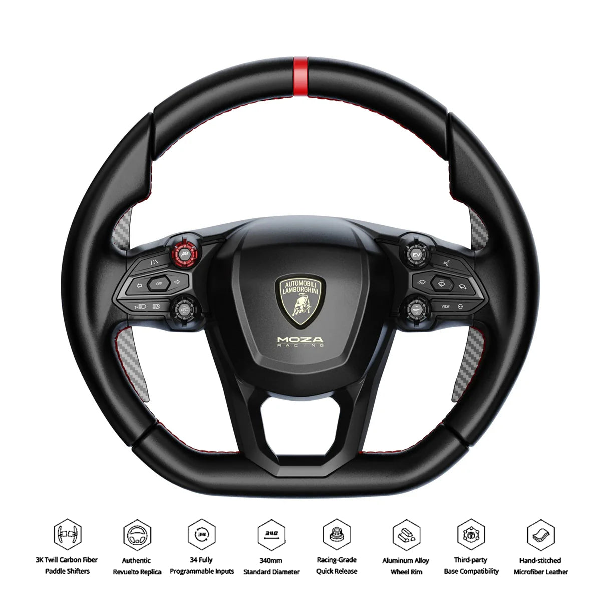 Moza Automobili Lamborghini Revuelto Sim-Racing Steering Wheel (RS096)