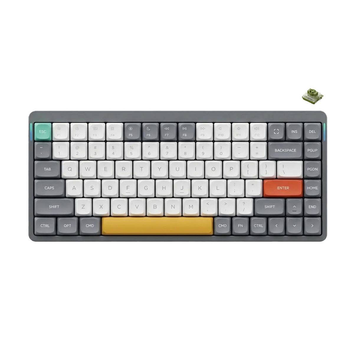 NuPhy Air75 V2 QMK/VIA Low-Profile Hot-Swappable RGB Wireless Mechanical Keyboard - Lunar Gray (Moss Switch)