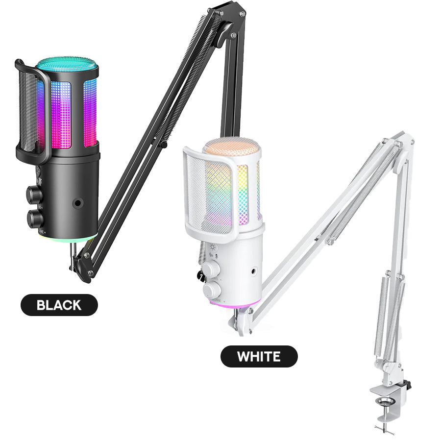 Onikuma M530 RGB USB Condenser Microphone with Multifunctional Knob & Monitoring